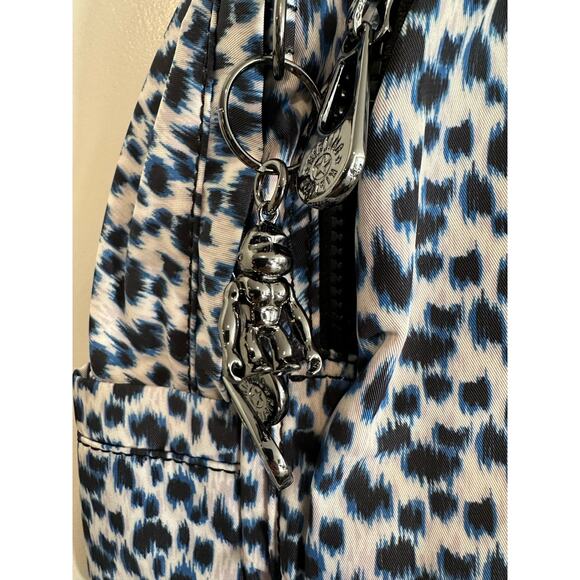NWT Kipling Delia Curious Leopard Medium Backpack Blue Black White - Picture 3 of 8